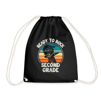 Second grade teacher for back to school - Drawstring Bag - black - Front