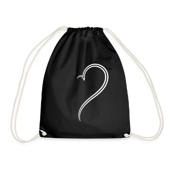 Simple Half Heart Way - Drawstring Bag - black - Front