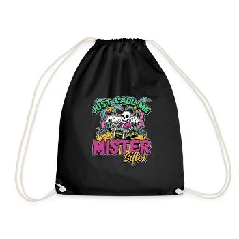 Fossil Tooth Collector Design for a Shark Fossil - Drawstring Bag - black - Front