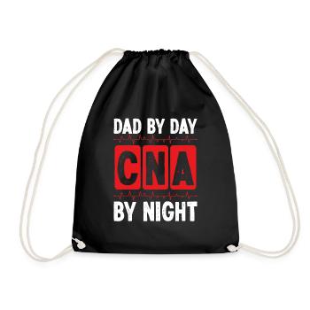 Night Shift CNA Dad Nursing Assistant Night Papa - Drawstring Bag - black - Front