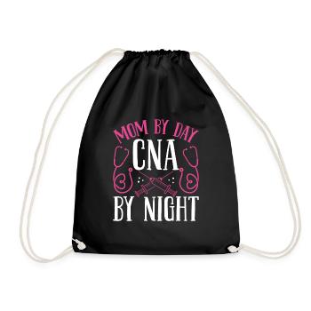 Night Shift CNA Mom by Day Nursing Assistant Night - Drawstring Bag - black - Front