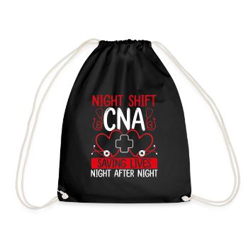 Night Shift CNA Night Worker Nursing Assistant - Drawstring Bag - black - Front