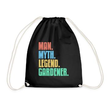 Un. Mythe. Pose. Jardinier. Jardinage rétro - Sac de sport léger - noir - Devant
