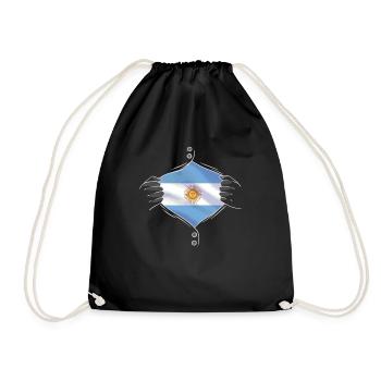 Argentina flag proud - Drawstring Bag - black - Front
