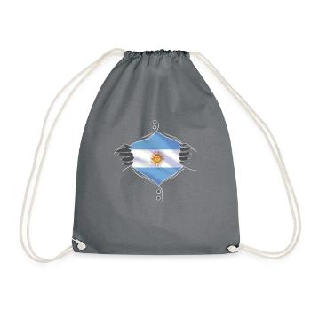 Le drapeau argentin fier - Sac de sport léger - gris - Devant