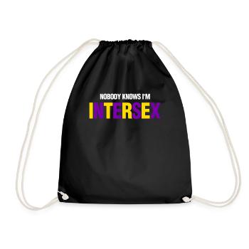 Intersexual Nobody Knows I'm Intersex LGBTQIA - Drawstring Bag - black - Front