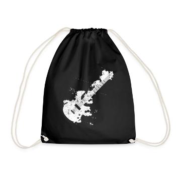 Gitarre E-Gitarre E-Gitarrist & Musik Band Geschen - Turnbeutel - Schwarz - Vorne