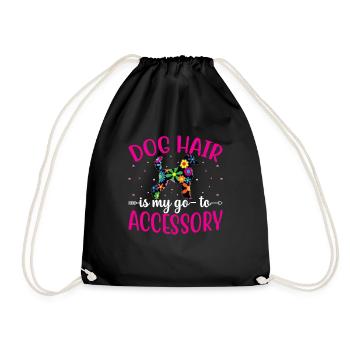 Pudel Hundehaar Ist Mein Accessoire Lustige - Turnbeutel - Schwarz - Vorne