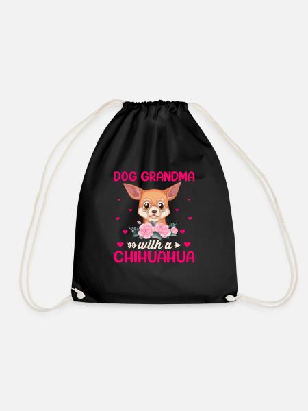 Hund Oma Mit Chihuahua Lustige Hundehalter - Turnbeutel - Schwarz