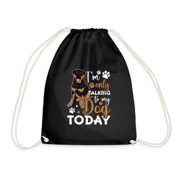 Rottweiler Je ne parle qu’au chien drôle - Sac de sport léger - noir - Devant