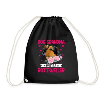 Grand-mère de chien avec Rottweiler Drôles de propriétaires de chiens - Sac de sport léger - noir - Devant