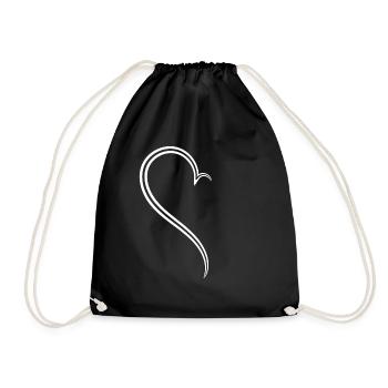 Simple Half Heart Way - Drawstring Bag - black - Front