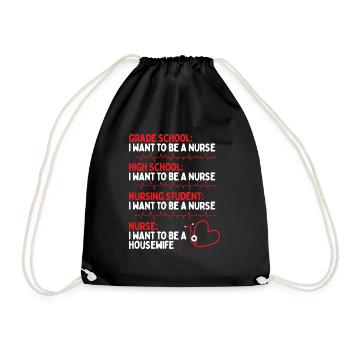 Nurse Nursing School Graduation Funny RN CNA - Drawstring Bag - black - Front
