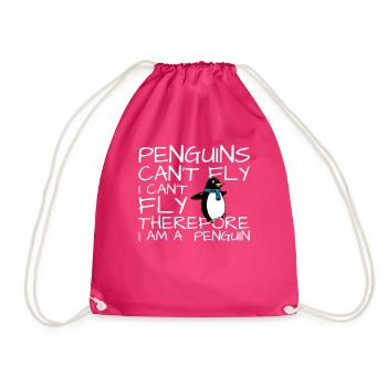 Fliegender Pinguin - Turnbeutel - Fuchsia - Vorne