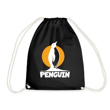 Pinguin-Sonnenuntergang - Turnbeutel - Schwarz - Vorne