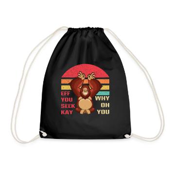 Rétro Namaste Animal Méditation Mignon Singe Yoga - Sac de sport léger - noir - Devant