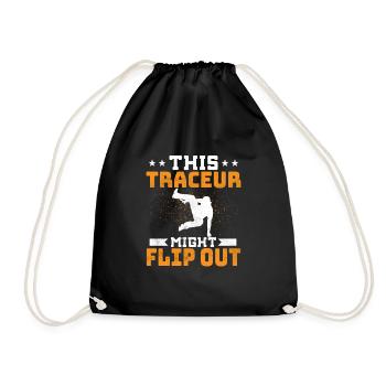 This Traceur Might Flip Out Free Running Parkour - Drawstring Bag - black - Front