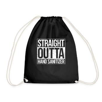 Straight Outta Hand Sanitizer - Drawstring Bag - black - Front