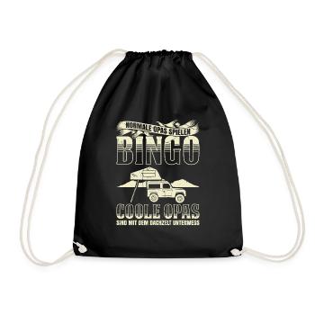 Normale Opas Spielen Bingo Coole Opas Dachzelten - Turnbeutel - Schwarz - Vorne