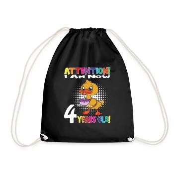 Anniversaire de canard J'ai maintenant 4 ans - Sac de sport léger - noir - Devant