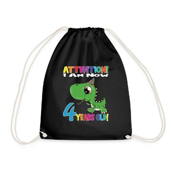 Dino Anniversaire J’ai maintenant 4 ans - Sac de sport léger - noir - Devant