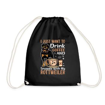 Buvez du café et câlinez-vous avec Rottweiler - Sac de sport léger - noir - Devant