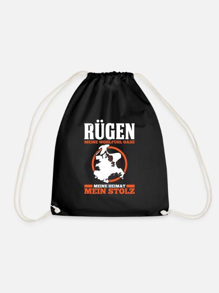 Rügen Meine Wohlfühl Oase Meine Heimat Stolz - Turnbeutel - Schwarz