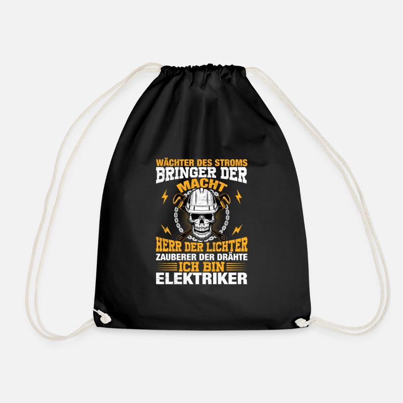 Wächter des Stroms Elektriker Geschenk - Turnbeutel - Schwarz