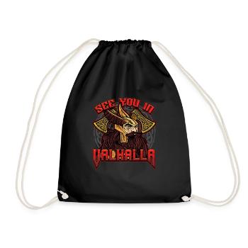 Norse Viking Mythology Design for Viking Warriors - Drawstring Bag - black - Front