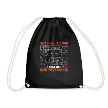 Elektriker Elektroniker Handwerker Geschenk - Turnbeutel - Schwarz - Vorne