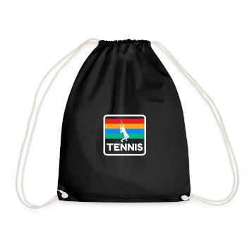 Tennis Retro Design Tennisfans Tennisspieler 80s - Turnbeutel - Schwarz - Vorne