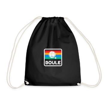 Boule Retro Design 80s 70s Vintage Boccia Spieler - Turnbeutel - Schwarz - Vorne