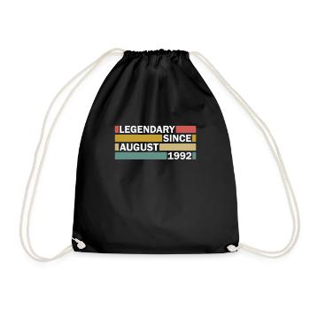 30th birthday August born 1992 Gift idea - Drawstring Bag - black - Front