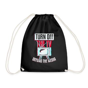 Off The TV Defund Media - Drawstring Bag - black - Front