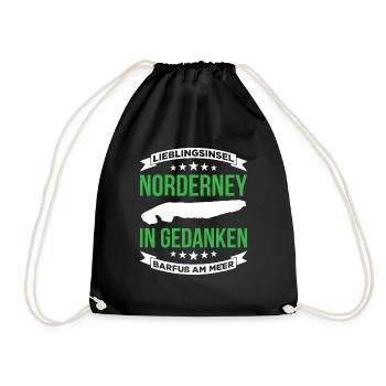 Lieblingsinsel Norderney In Gedanken Barfuß Meer - Turnbeutel - Schwarz - Vorne