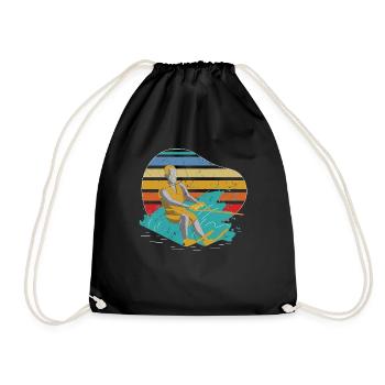 Water Skiing Summer Fun - Drawstring Bag - black - Front