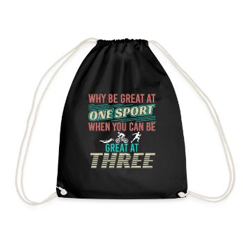 Be Great At One Sport Triathlon - Drawstring Bag - black - Front