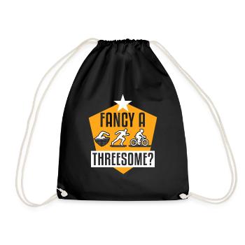 Fancy A Threesome Adult Humor - Drawstring Bag - black - Front