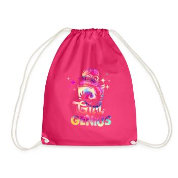 Mädchengenie zurück zur Schule - Turnbeutel - Fuchsia - Vorne