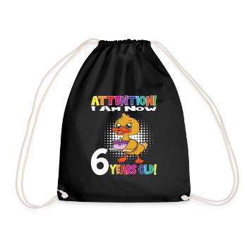 Anniversaire de canard J'ai maintenant 6 ans - Sac de sport léger - noir - Devant