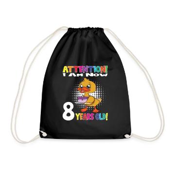 Anniversaire de canard J’ai maintenant 8 ans - Sac de sport léger - noir - Devant