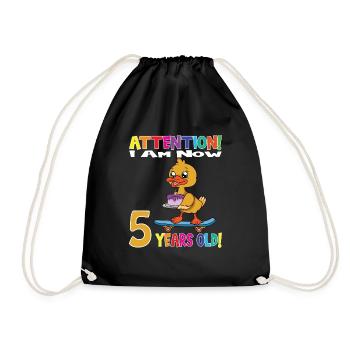Anniversaire de canard, j'ai maintenant 5 ans - Sac de sport léger - noir - Devant