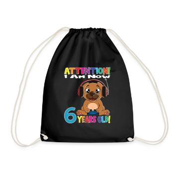 Anniversaire de chien de jeu J'ai maintenant 6 ans - Sac de sport léger - noir - Devant
