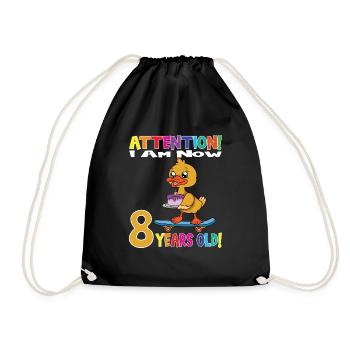 Anniversaire de canard J’ai maintenant 8 ans - Sac de sport léger - noir - Devant