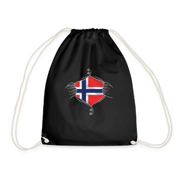 norway flag proud norwegian - Turnbeutel - Schwarz - Vorne
