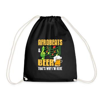 Vintage Afrobeats & Beer That's Why I'm Here - Turnbeutel - Schwarz - Vorne