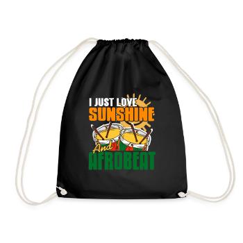 I Just Love Sunshine & Afrobeat Awesome T-Shirt - Drawstring Bag - black - Front