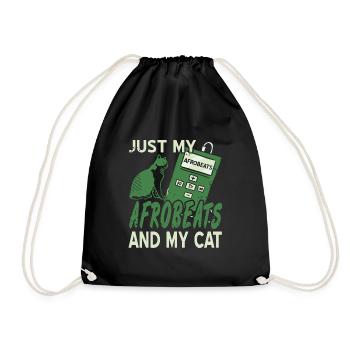 Just My Afrobeats And My Cat Vintage T-Shirt - Drawstring Bag - black - Front