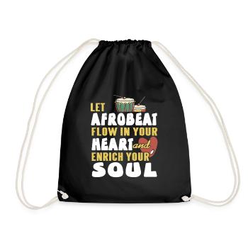 Let Afrobeat Flow In Your Heart Awesome T-Shirt - Turnbeutel - Schwarz - Vorne