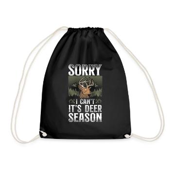 Buck Deer Hunting Hunter Vintage - Turnbeutel - Schwarz - Vorne